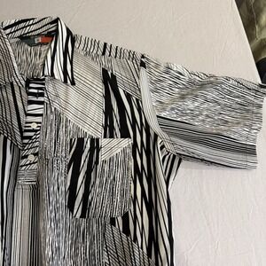 D'Accord Abstract Print Button Down Short Sleeve Shirt - Retro Style Mens XL